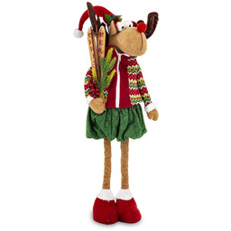 Figurka dekoracyjny świąteczny Renifer na teleskopach nogi 79-57x28x25