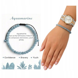 Bransoletka z Akwamarynu Naturalne Kamienie Drobne Koraliki