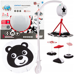 Canpol Kontrastowa Karuzela Pluszowa z Pozytywką Sensory Toys