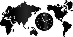 Zegar z pleksi na ścianę Mapa świata