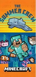Carbotex Ręcznik dziecięcy 70x140 Minecraft pomarańczowy plażowy bawełniany