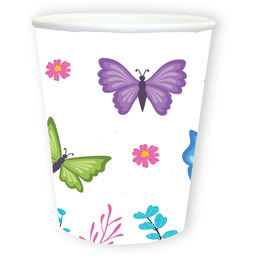 Kubeczki papierowe Motylki - 250 ml - 6