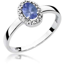 Złoty pierścionek Tanzanit 0,40ct białe złoto pr. 585