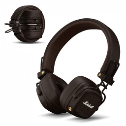 Marshall Słuchawki Bezprzewodowe Bluetooth Major V Brązowe Nauszne