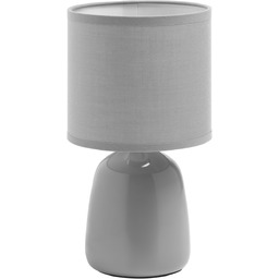 Lampa stołowa BISBAL szary E14 ceramiczna, abażur szary