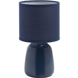 Lampa stołowa BISBAL niebieski E14 ceramiczna, abażur niebieski