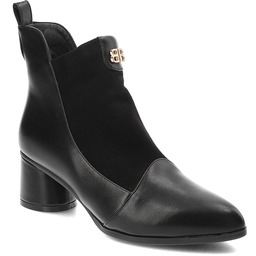 S.Barski Czarne Botki Obuwie Damskie Na Obcasie