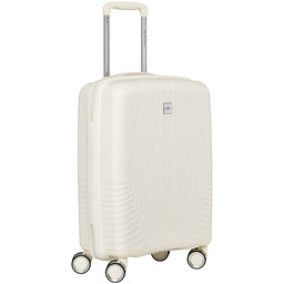 Kabinowa, beżowa walizka podróżna z teleskopowym uchwytem -