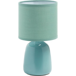 Lampa stołowa BISBAL zielony E14 ceramiczna, abażur zielony