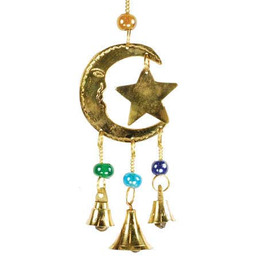 Trzy dzwonki gwiazda i księżyc dzwoneczki wietrzne, trzy