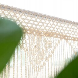 Mg Zazdrostka bawełniana ażurowa szydełkowa Krem 250x60cm Boho