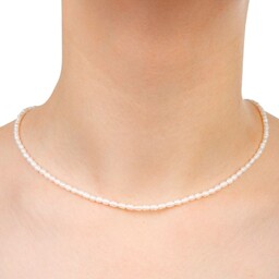 Naszyjnik z białych drobnych pereł kolia chocker