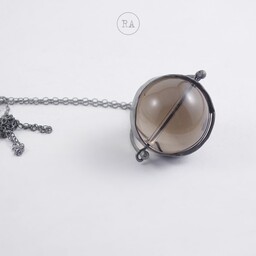 Pakamera SREBRO Kwarc Dymny A232 - naszyjnik