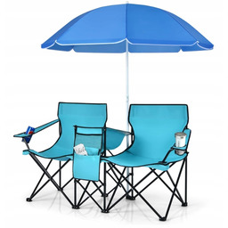 Krzesło Turystyczne z oparciem 2 Krzesła parasol uchwyt