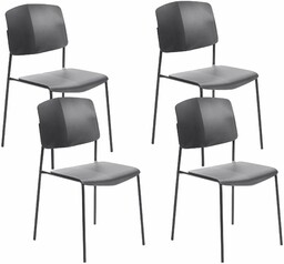 Beliani Zestaw krzeseł obiadowych plastikowe czarne