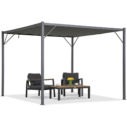 Antracytowa pergola tarasowa Malaga 3x3m Garden Point