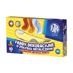 Farby dekoracyjne o połysku metalicznym 6 kolorów 10