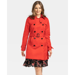 KLASYCZNY DWURZĘDOWY PŁASZCZ DAMSKI TYPU PROCHOWIEC