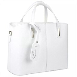 Torebka kuferek skóra naturalna kolor biały