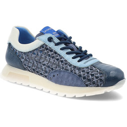 Hispanitas Sneakersy damskie, ze skóry naturalnej z tekstylnymi