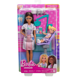 Lalka Barbie Lekarz Dentystka Z Pacjentem Ciemne Włosy