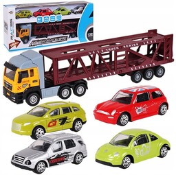 Zestaw Ciężarówka + 4 Resoraki Tir Auto Laweta