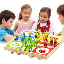 Viga Toys Viga Drewniana Gra Ludo Chińczyk