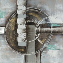 Eurofirany Obraz 555b 80x80 beżowy geometryczna abstrakcja ręcznie