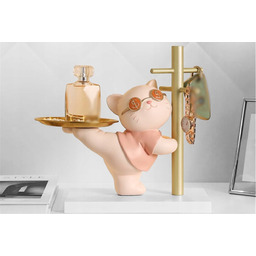 Stojak Na Biżuterię Kot Z Tacką I Wieszakiem