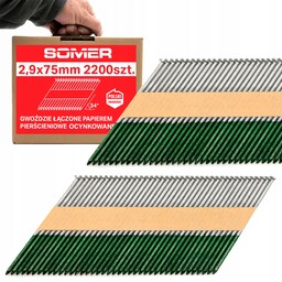 Gwoździe do gwoździarki łączone papierem 2,8x75mm 34° 2200szt