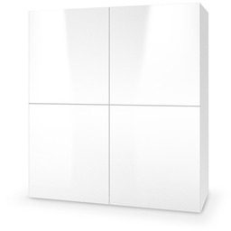 Komoda z drzwiami biała mat / wysoki połysk