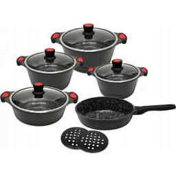 Zestaw Garnków Marmurowych Edel Hoff EH-7962 Black 11