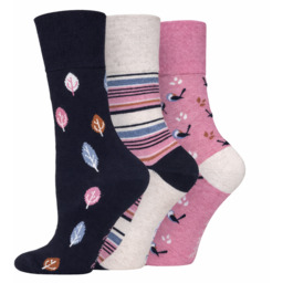 Gentle Grip 3PACK Damskie bezuciskowe skarpetki - NATURA,