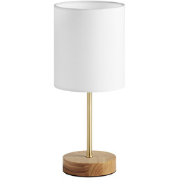 Lampa stołowa SET WOOD mosiądz mat 1xE14 abażur