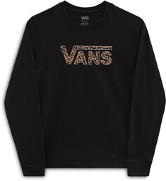 t-shirt dziecięcy VANS GIRLS FLYING V LEOPARD LS
