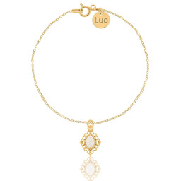 Bransoletka srebrna pozłacana z kwarcem różowym