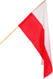 Flaga polski z drzewcem