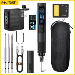 Fnirsi zestaw lutownica HS-02B podstawka kabel Dc,usb-c 3