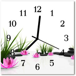 Zegar ścienny kwadrat Kwiat lotosu