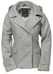 płaszcz marynarski damski LADIES PEA COAT - GRAU