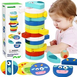 Tooky Toy Gra Zręcznościowa Klocki Zwierzęta Certyfikat Fsc