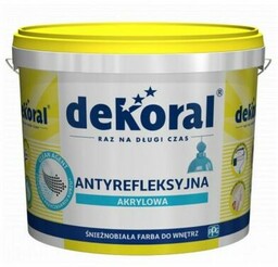 Akrylowa farba do wnętrz ANTYREFLEKSYJNA Śnieżnobiała 10 l