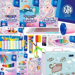 Wyprawka szkolna Astra 20elementów Animals teczka z rączką