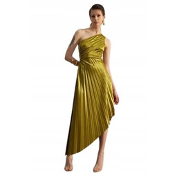 TRENDYOL PLISOWANA SUKIENKA NA JEDNO RAMIĘ O NIESTANDARDOWYM