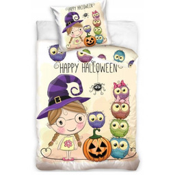 Pościel Dziecięca 160x200 Sówka Sowa Halloween U&me 100%