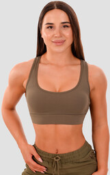 GymBeam Biustonosz sportowy Mesh Panel Olive