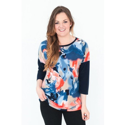 Bluzka, kimono, rękaw 3/4, wzór z przodu, Kreator