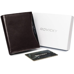 Pojemny portfel męski skórzany z RFID - Rovicky