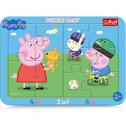 Trefl Wesoła Świnka Peppa Puzzle Ramkowe Baby 2w1