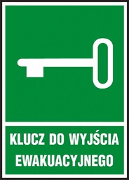 Z-21E - Znak ewakuacyjny Klucz do wyjścia ewakuacyjnego